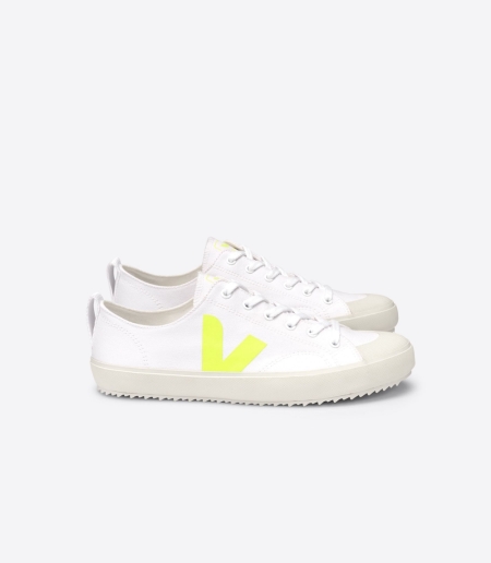 Men Veja Nova Canvas Vegan Shoes Vegan Shoes White/Yellow ireland IE-8031ZF